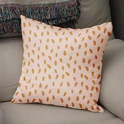 Bonamaison Decorative Cushion Cover, Polycotton, Orange, Standard