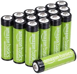 Amazon Basics - Pacote de 16 pilhas recarregáveis AA NiMH, 2000 mAh, recarregáveis até 1000 vezes, pré-carregadas