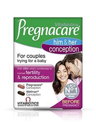 Pregnacare Conception Couples - Pregnancy Vitamins - UK's No.1 Pregnancy Brand. Greater Prenatal Care for Women, Supplement with Added Omega-3 DHA for Normal Brain and Eye Development. by Vitabiotics