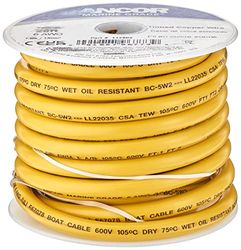 ANCOR MARINE GRADE ANCOR TINNED Copper WIRE 6AWG (13MM²) Yellow 25FT DAN-1052 Other, Multicolor, One Size