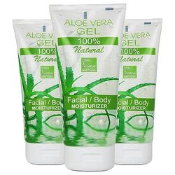 Aloe Vera Gel 100% Natural Gel Aloe Vera Puro 3 x 200 ml Sollievo Crema Doposole Rasatura Crema Post Depilazione Idratante Viso Corpo Gel Aloe Vera Capelli, Canarie