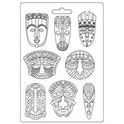 Stamperia - Moule souple - Masque tribal Savane