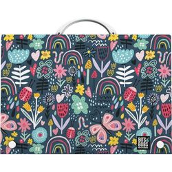 Grafoplás | School Briefcase with Handle and Clasp Closure | Polypropylene | Folio Size | 24.5x34.5x4 cm | Bits & Bobs Pop Up Design Collection | Botanic | Perfect for Your Extra Schools