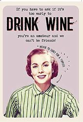 Drink Wine, Open, Greetings Card, 124x176mm