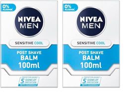 NIVEA MEN Sensitive Cooling Post Shave Balm with Zero Percent Alcohol (100 ml) After Shave Balm for Men, Men's Skin Care and Shaving Essentials (Pack of 2)