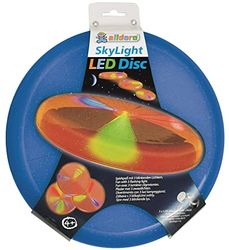 alldoro 63018 Sky Light Disc, werpschijf Ø ca. 27 cm, frisbeeschijf met 3 LED's, voor strand, tuin en buiten, werpspel voor kinderen vanaf 4 jaar en volwassenen, blauw