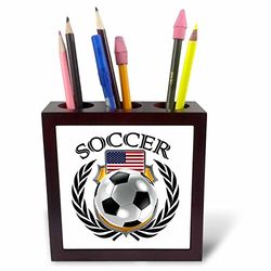 3dRose 239682 PH 1 5 met tegel met voetbalwapen "Pen Holder