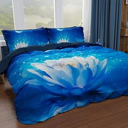 PETTI Artigiani Italiani Nordicas, Funda de Edredon, Ropa Made In Italy, 100% Satin, Raso, Noche Estrellada, CAMA 90-100 (150x200 cm)