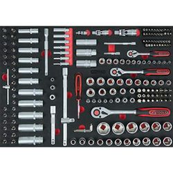 KS Tools 711.0195 Set dopsleutels, 195-dlg 1/4"+3/8"+1/2" in 1/1 systeem-inlay