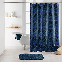 Douceur d'Intérieur Soft Interior Achille Shower Curtain with Hooks, Multicoloured, 180 x 200 cm