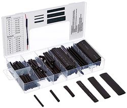BGS Diy 88184 - Assortiment de gaines thermorétractables - noir - 126 pièces