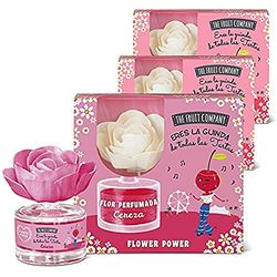 The Fruit Company Désodorisant Fleur parfumée Cerise, Désodorisants de maison Flower Power (lot de 3 pièces x 50 ml)