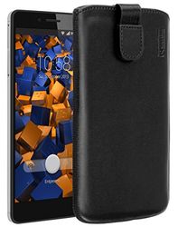 mumbi äkta läderfodral kompatibel med Honor 5X skal läder väska Case Wallet, svart