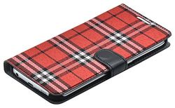 TELLUR Housse en Textile/Synthétique de polymère pour Samsung S6 Plaid Print (Rouge/Noir)