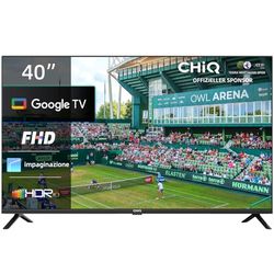 CHiQ TV L40G7V da 40 pollici, Google TV, FHD, Design senza cornice, Assistente Google, Google Play, Chromecast integrato, Triplo sintonizzatore (DVB-T2/S2/C), 5G Wi-Fi, Bluetooth, HDMI ARC, USB2.0
