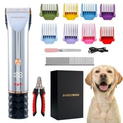 BarberBoss Professional Dog Grooming Kit, Dog Clippers Cordless, Dog Clippers Professional for Thick Hair, Dog Grooming Kit, Cat Clippers for Matted Fur, Pet Grooming Kit, Pet Clippers