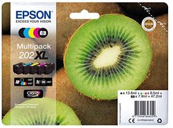 Epson Kiwi Serie 202XL, Cartucce per Stampante Getto d'Inchiostro, Multipack 5 Colori, Claria Premium Ink, Formato XL