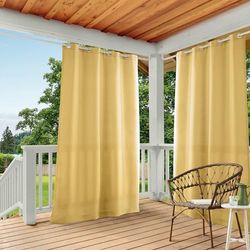 Exclusive Home Indoor/Outdoor Solid Cabana Grommet Top Window Curtain Panel Par