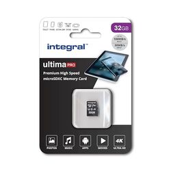 Integral 32GB microSD Card Haute Vitesse Carte Mémoire Vidéo 4K – Jusqu'à 100MB/s en lecture et 30MB/s en écriture, UHS-I, U3, Classe 10, A1 app performance - smartphones, tablettes, drones