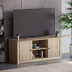 Vida Designs Panama Meuble TV écran Plat 2 Portes 1 étagère en chêne Naturel, Dimensions (LWH): 120 x 40 x 50 cm