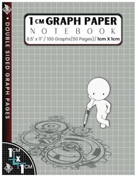 1cm Graph Paper Notebook: Burgundy Red Cover, Inside 50 Double Sided Pages of 1 cm 100 Light Grey lined, Great For Math, Pixel Art, Homeschool, Designers, and Artists