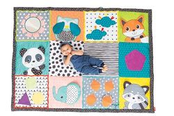 Infantino - Tapete Gigante Plegable Fold & Go - Alfombra Bebe Acolchada Plegable - Portátil - Estimula los Sentidos - Favorece el Desarrollo Motor y Cognitivo - Alfombra Para Bebés y Niños Pequeños