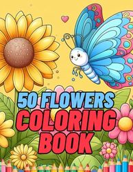 50 FLOWERS COLORING BOOK