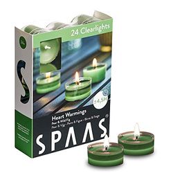 Spaas 24 Scented Clearlights, Tealights in Transparent Clear Cup, 4.5 Hours, Heart Warmings