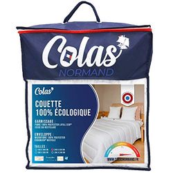Colas Normand 53130245 Piumino Ecologico, Caldo, 240 x 220 cm, Busta e Imbottitura da Bottiglie Riciclate, Morbido, Setoso e Confortevole, Finitura Accurata, Lavabile, Realizzato in Francese