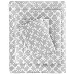 True North by Sleep Philosophy Cozy Flanel 100% Katoen Ultra Zacht Koud Weer Sheet Set Bedding, Twin XL, Grijs Geo 3 Stuk