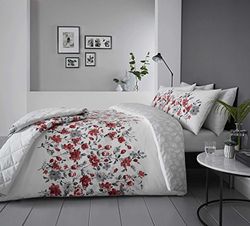 Dreams & Drapes Conjunto de capa de edredão Gabriella, (cuidado fácil), vermelho, Duvet Set: Super-King
