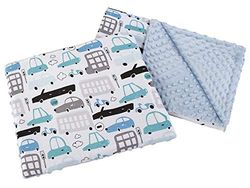 Medi Partners Babydeken kruipdeken met kussen 100% Katoen Minky kinderdeken 55 x 75 cm + 35 x 30 cm multifunctioneel voor kinderwagen babyzitje wieg
