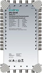 Axing multiswitch 5-tums "DiSEqC" multiswitch-kaskad utbyggbar SAT aktiv ljusgrå 24 deltagare LJUSGRÅ