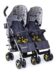 Cosatto Supa Dupa Double/Twin Stroller – Pushchair from Birth, Lightweight, Compact Fold, Fika Forest