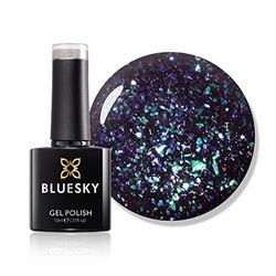 Bluesky Gel Nail Polish, Galaxy 08, Twilight Zone, Clear Coat with the Galaxy Colored Flakes, Glitter, 10ml (Requires Curing Under UV LED Lamp)