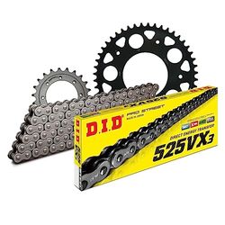 Kettingset DID staal 525VX3/102 klinkslot voor Aprilia SRV, Gilera GP 800/850 cc