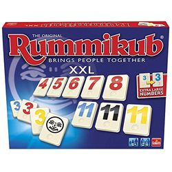 Rummikub The Original XXL, Strategisch Bordspel voor Kinderen vanaf 6 Jaar, Familiespel voor 2 tot 4 Spelers, Spel met Extra grote Stenen en Getallen om ze Gemakkelijker te Onderscheiden