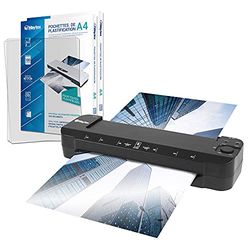 A3 A4 A5 A6 A7 Pro ultrasnabb varm och kall lamineringsmaskin upp till 2 x 150 mikron justerbar temperatur för intensiv professionell användning förpackning med 200 A4-fickor