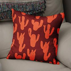 Bonamaison Decorative Cushion Cover, Polycotton, Orange, Standard