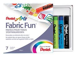 Pentel - Ceras Fabric Fun para uso textil, Caja de 7 colores surtidos (239477)