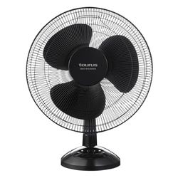 Taurus Greco 16 Elegance Tafelventilator, 45 W, 3 snelheden, 3 vleugels, 40 cm, oscillatiesysteem, verstelbare helling, afneembaar rooster, zwart
