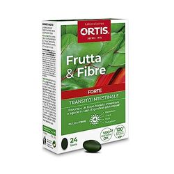 Ortis - Frutta & Fibre Forte 24 Compresse - Integratore Alimentare Che Favorisce un Buon Transito Intestinale - Aiuta In Caso di Gonfiori - 100% Naturale a Base di Rabarbaro e Carvi