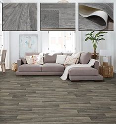 Tadi & Imperio1979 Tapis Vinyle en Bois antidérapant pour Sol Similaire Parquet Naturel.TOBOS 02 Taupe