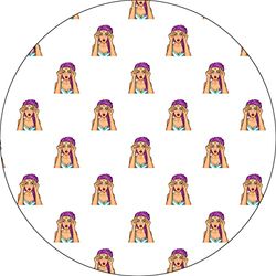 Bonateks, Ronde digitaal bedrukte muismat, antislip onderkant, voor kantoor en thuis, diameter: 22 cm