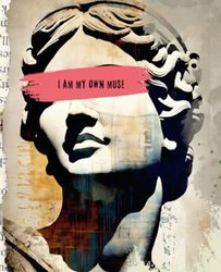I am my own Muse | Ai Image and Digital Collage elements: Notebook for Girls, Teens and Women | Ruled | 7.5 x 9.25 inches | 80 pages