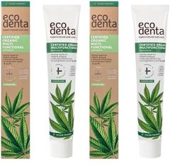 Pasta de dientes Ecodenta sin flúor Multifuncional 75ml Pasta de dientes certificada ecológica con Matcha Citrato de potasio Jugo de aloe vera Aceite esencial de menta (Paquete de 2)