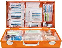 Söhngen 3001155 - Kit di pronto soccorso con CD, DIN 13169, 40 x 30 x 15 cm, arancione