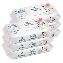 BIOLANE – Toallitas para bebé cara y manos – Juego de 6 paquetes – 384Toallitas (6 x 64) – Limpia y protege – Inodoro – Hippoalergénico – Piel Sensible – 97% de ingredientes naturales – Fabricado en