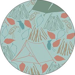 Bonateks, Ronde digitaal bedrukte muismat, antislip onderkant, voor kantoor en thuis, diameter: 22 cm