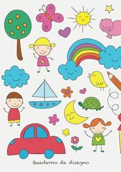 Quaderno da disegno: blocco di 108 fogli bianchi per disegnare colorare e scrivere, per bambini e bambine, formato A4